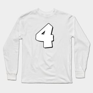 Number 4 white / black Long Sleeve T-Shirt